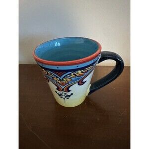 Euro Ceramica Zanzibar Mug Spanish Design Detail Multicolored
